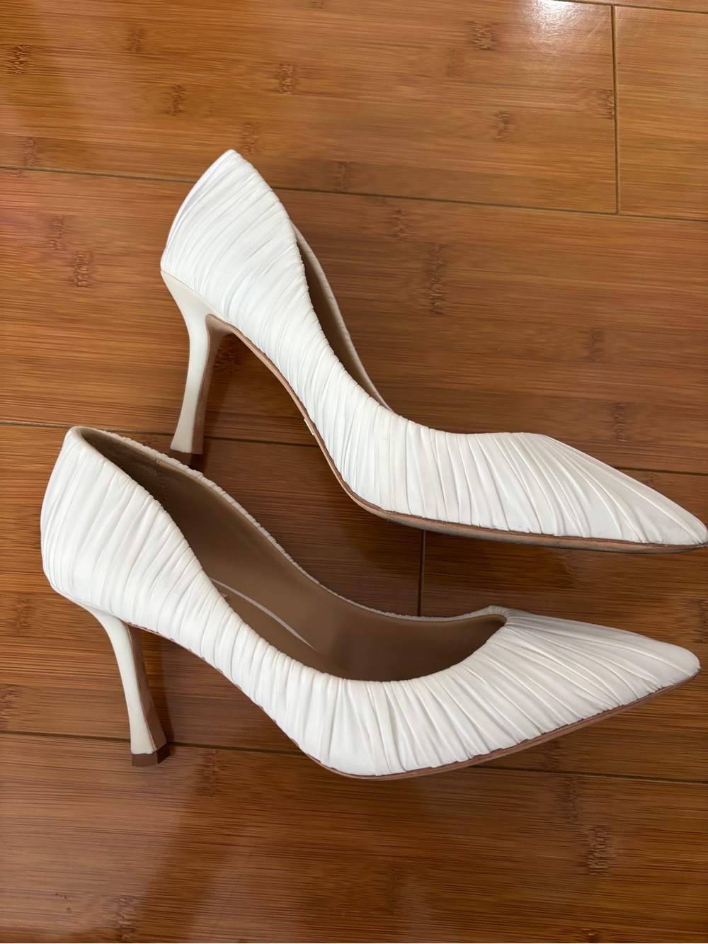 Badgley Mischka Veronika Ruched Pointed Toe Pumps - White - Picture 5 of 7